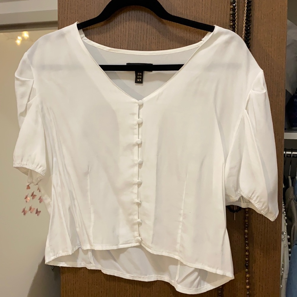 White Button Down Top